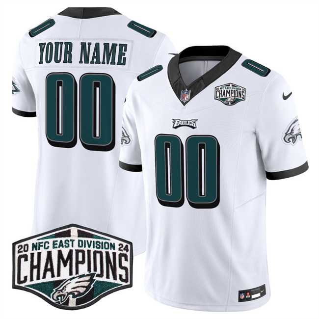Men & Women & Youth Philadelphia Eagles Active Player Custom White 2024 NFC East Champions F.U.S.E. Vapor Untouchable Limited Stitched Football Jersey,We sell and wholesale Men & Women & Youth Philadelphia Eagles Active Player Custom White 2024 NFC East Champions F.U.S.E. Vapor Untouchable Limited Stitched Football Jersey on line form chian!
